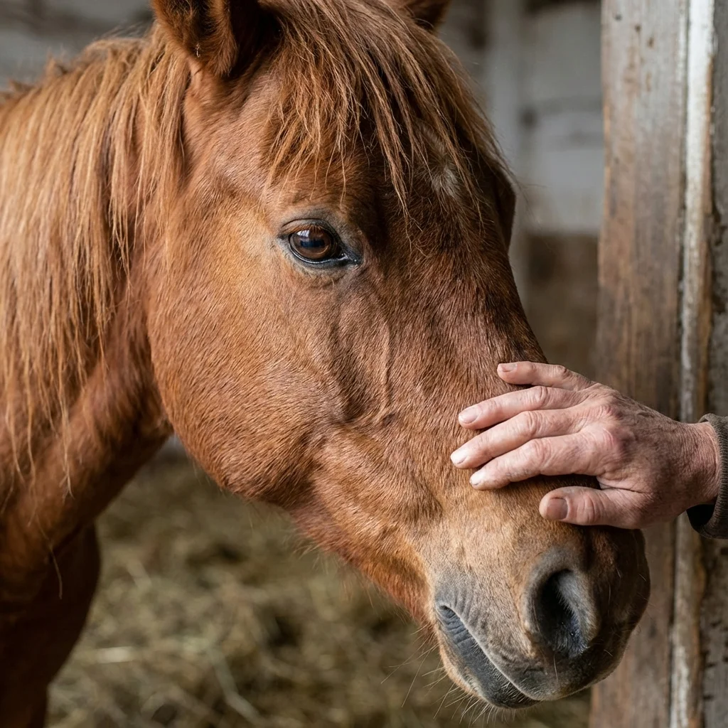 Ein Kind führt ein Pony mit klarer Aufgabe.