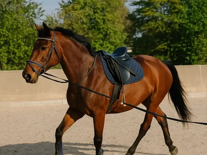 Balu beim Training an der Longe