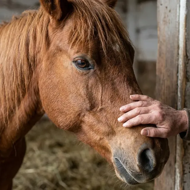 Ein Kind führt ein Pony mit klarer Aufgabe.