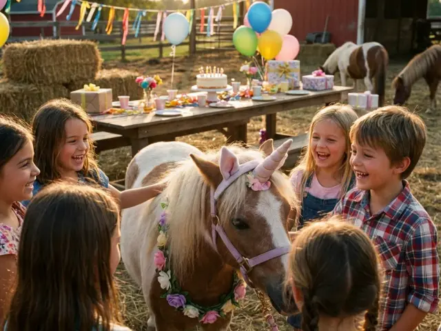 Ein glückliches Kind beim Ponyreiten - das perfekte Geschenk