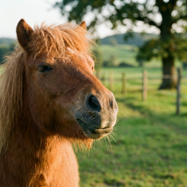 Nahaufnahme der Nüstern eines entspannten Ponys