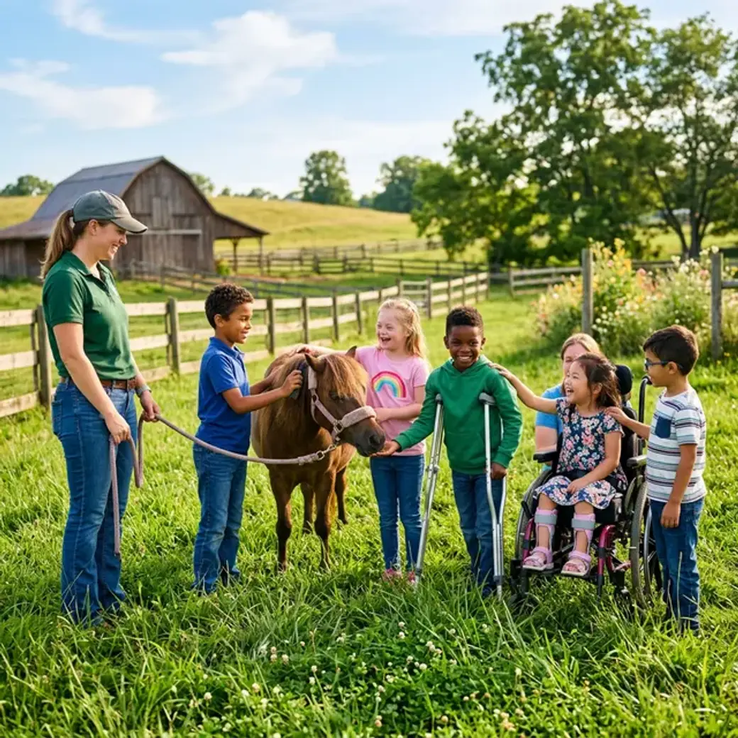 Kinder im PonyClub in Renningen beim gemeinsamen Lernen mit den Ponys.