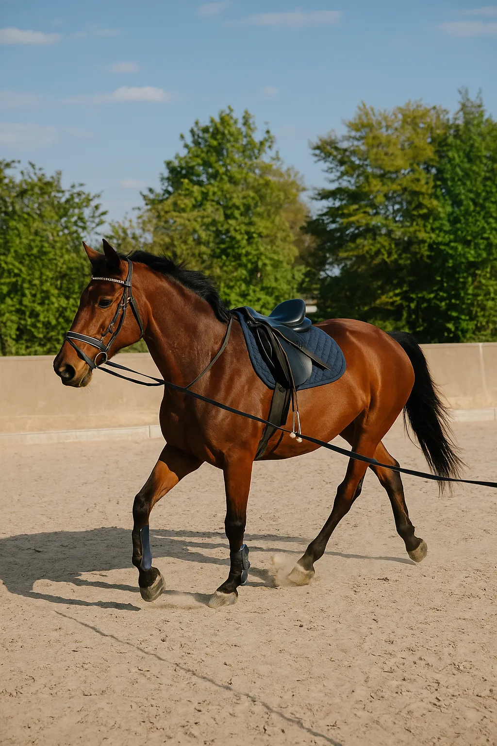 Balu beim Training an der Longe
