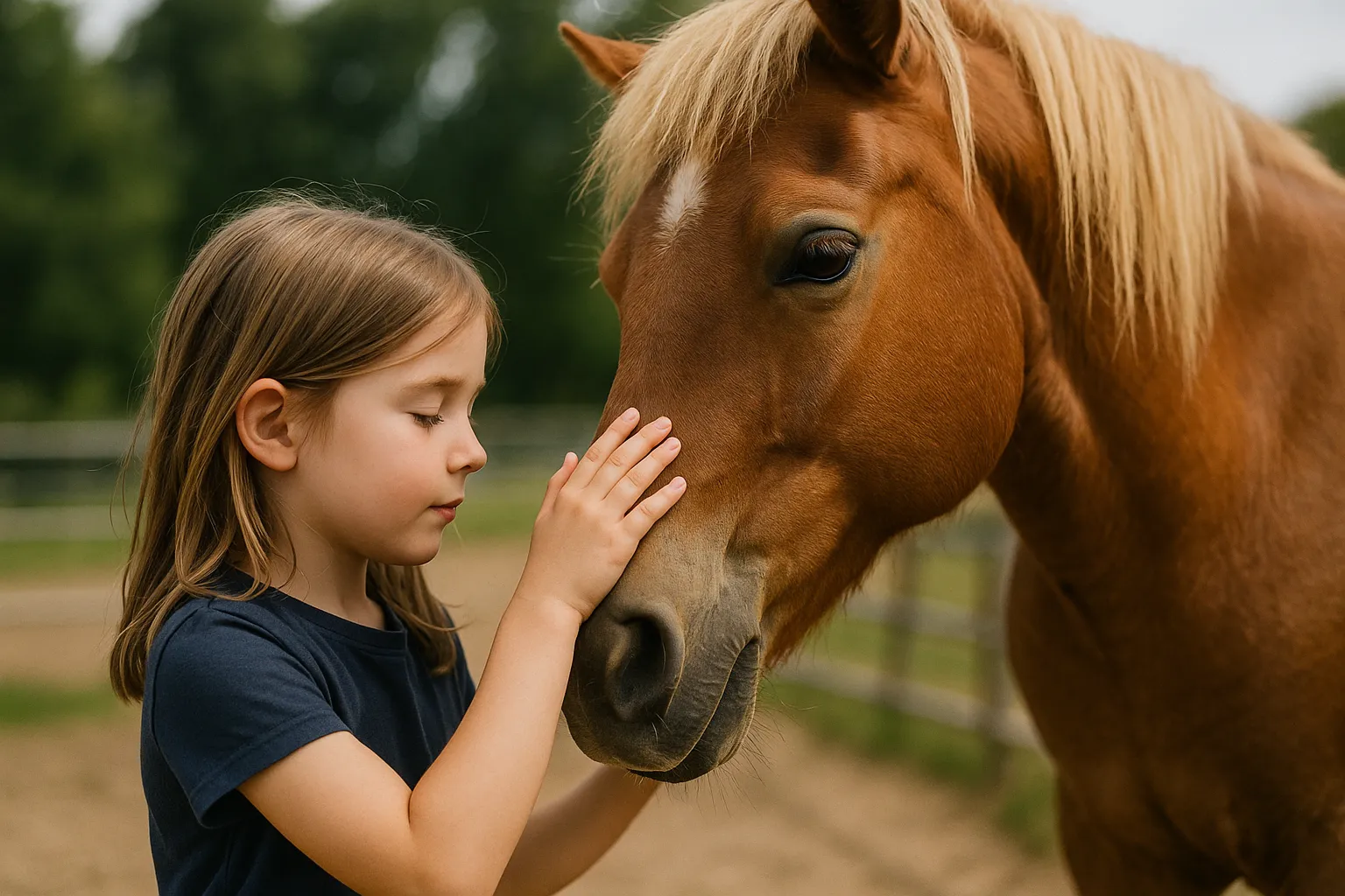 Eine Hand streichelt sanft die Nase eines Pferdes – Vertrauen zwischen Mensch und Pferd.